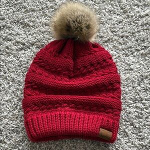 🟡 BOGO C.C Beanie Hat w/Pom (Tilted Stitch)